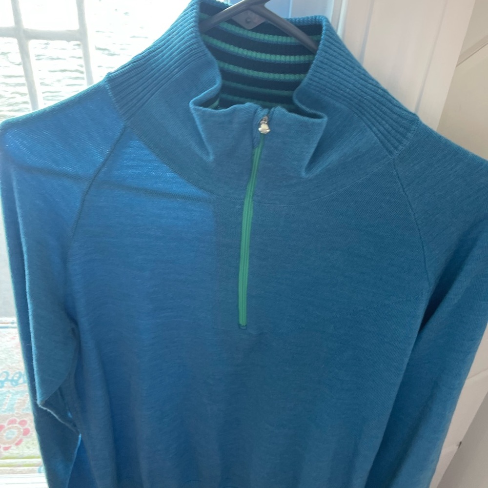 Turquoise blue smart wool mens sweater